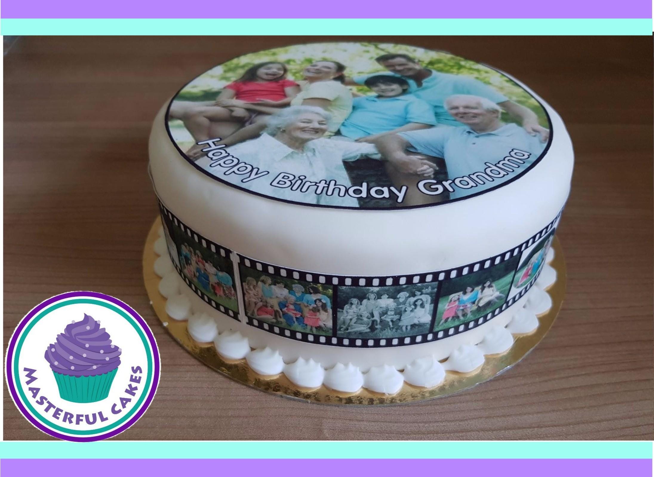 Personalised Camera Film Reel Edible Icing Cake Wrap Topper With Your ...