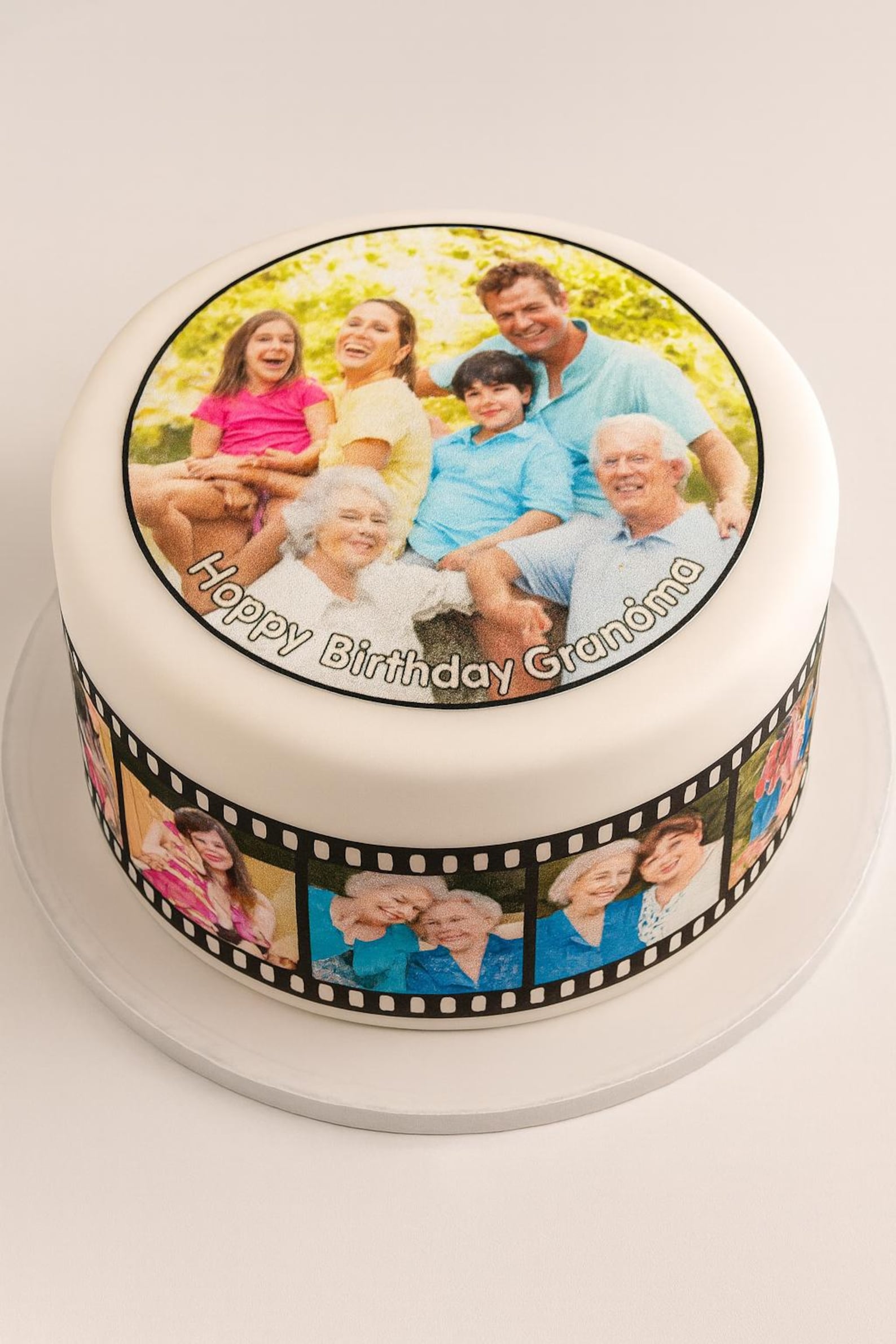 Personalised Camera Film Reel Edible Icing Cake Wrap Topper With Your ...