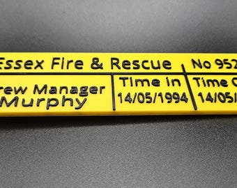 Customised Full Size Breathing Apparatus Tally for presentations/ gift and  locker and keyring