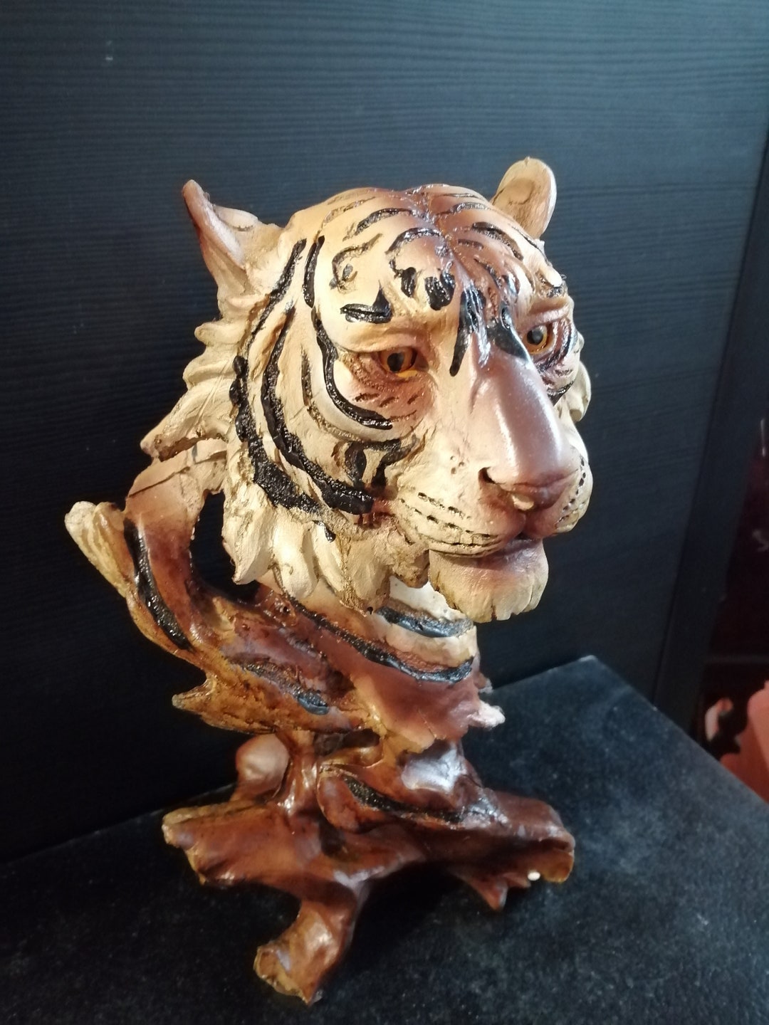 Tiger Head Statue Tiger Bust Tiger Decor Tiger Head Etsy