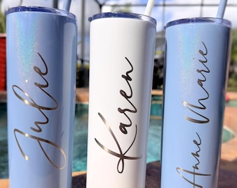 Engraved Bridal Party Tumbler: Custom Name Cup for Bachelorette Parties, Bridesmaids & Birthday Gifts Travel Cup