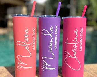 Personalized Travel Tumbler: Custom Name Cup for Bachelorette Parties, Bridesmaids & Birthday Gifts