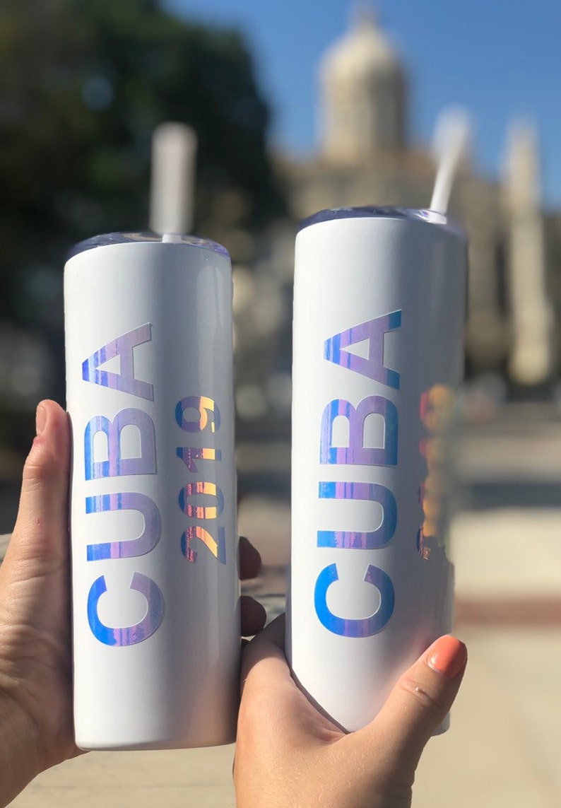 White Tumblers With Your Name or Destination Travel Cup Etsy