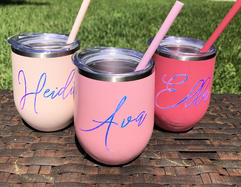 Wine Tumblers With Name or Destination Team Bride Travel Cup Etsy