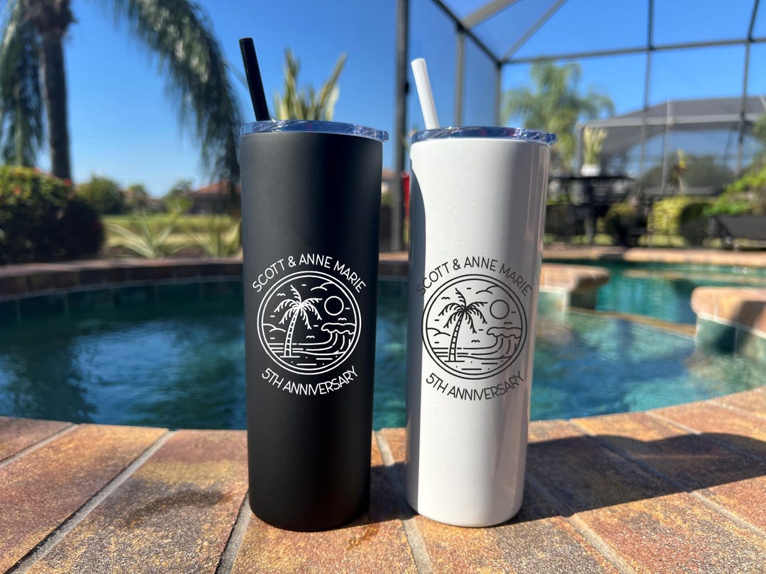 Custom Anniversary Travel Tumbler: Personalized Stainless Steel Cup ...