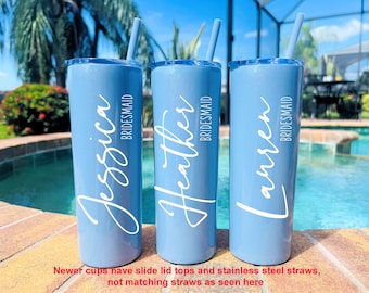 Custom Girls Trip Tumbler: Personalized Stainless Steel Travel Cup with Palm Tree Design