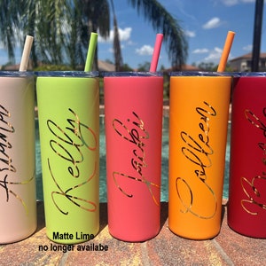 New Fun Matte Colors Custom Tumblers Destination Tumbler Cups Bride Tribe Bachelorette Party Tumbler with Straw