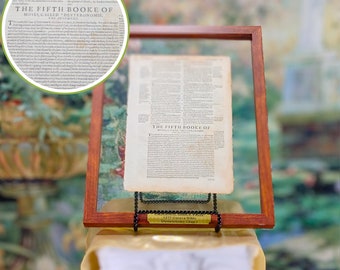 Páginas enmarcadas de la Biblia de Ginebra de los siglos XVI y XVII: Páginas únicas del Antiguo y Nuevo Testamento.