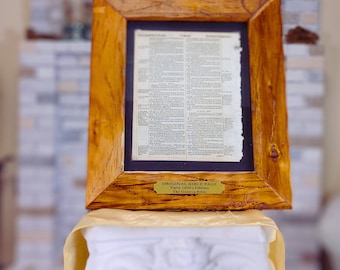 Old Bible page New Testament or Old Testament King James or Geneva framed Bible page ancient Bible art for a Wedding or Birthday!