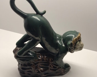 Majorica Ceramic Green Monkey~12” Statue~China