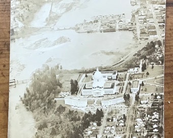 Vtg Aerial View Real Photo Postcard (RPPC) State Capitol Olympia Washington