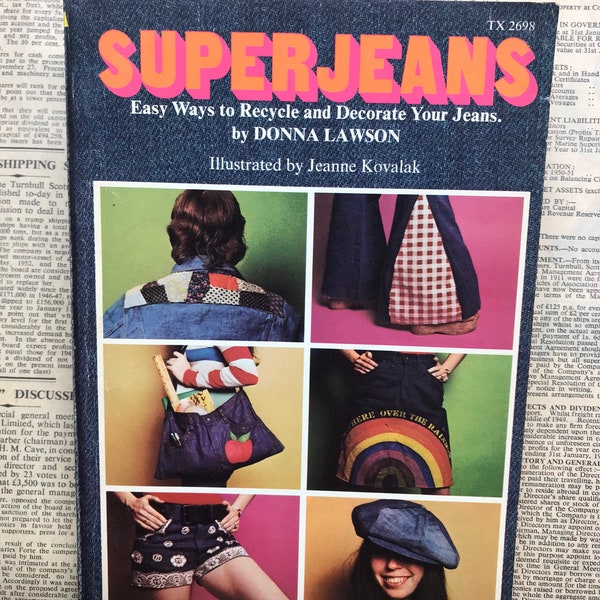 Superjeans by Donna Lawson, Vtg 1974 Scholastic Upcycling Fashion Paperback, Very Good Condition