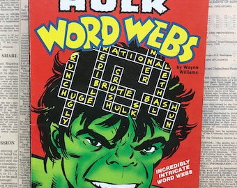 The Incredible Hulk Word Webs by Wayne Williams, Collectible 1978 puzzle comic book, Good