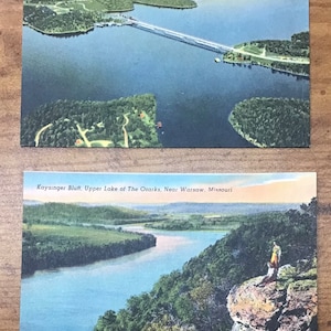 Vintage Lake of the Ozarks Mo Mini Linen Souvenir Views Lot Of 2