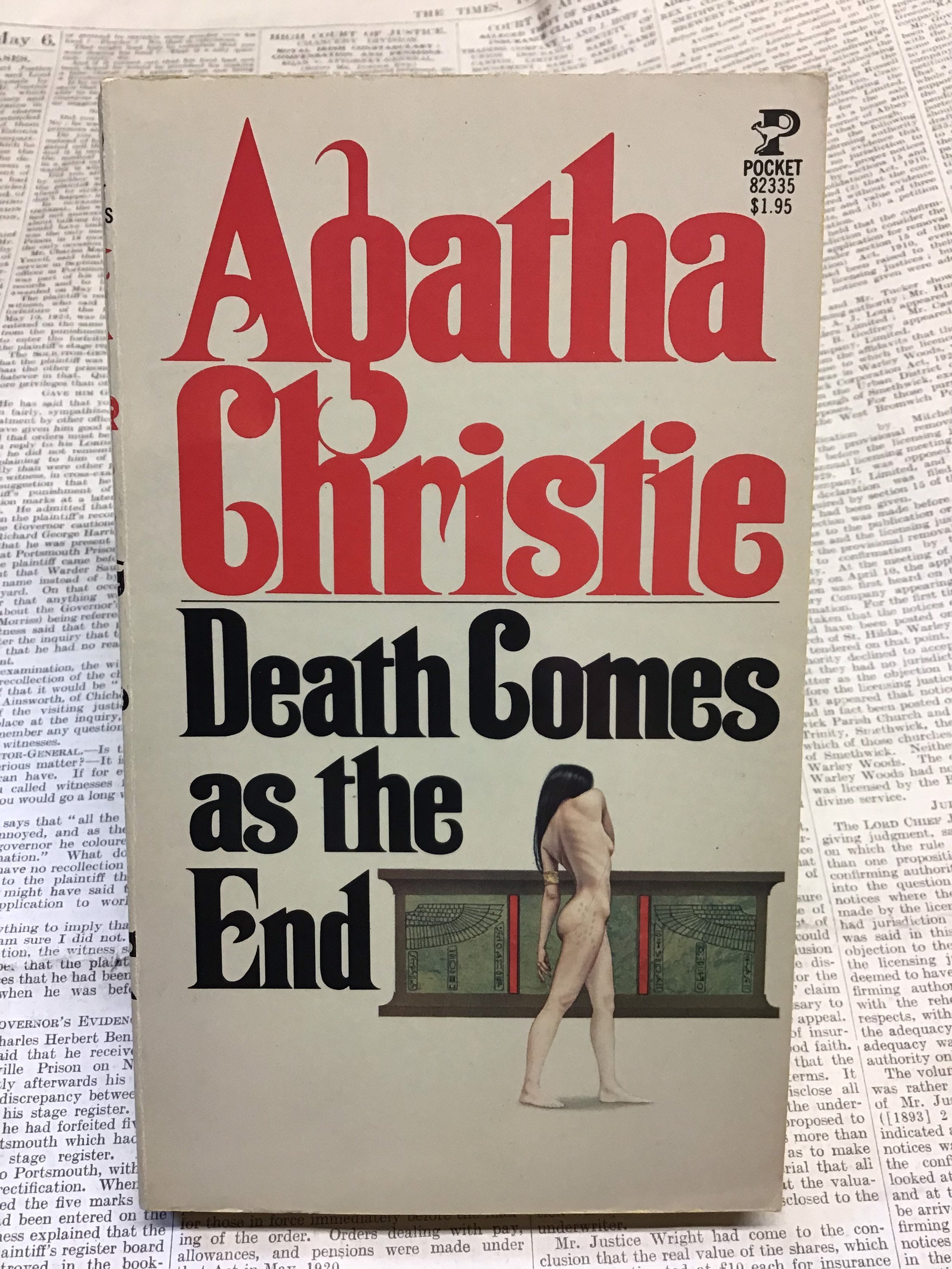 Death Comes as the End by Agatha Christie, 1972 Pocket mystery novel, paperback, Very Good