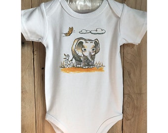 Elephant onesie®, Baby bodysuit, Baby clothing, Onesie® bodysuit, New born gift, Original art©, design, Baby shower gift, Baby boy, girl