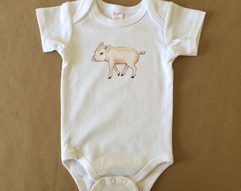 Cute little pig onesie®, Baby bodysuit clothing, Onesie® bodysuit, New born gift, Original art©, design, Baby shower gift, Baby boy, girl
