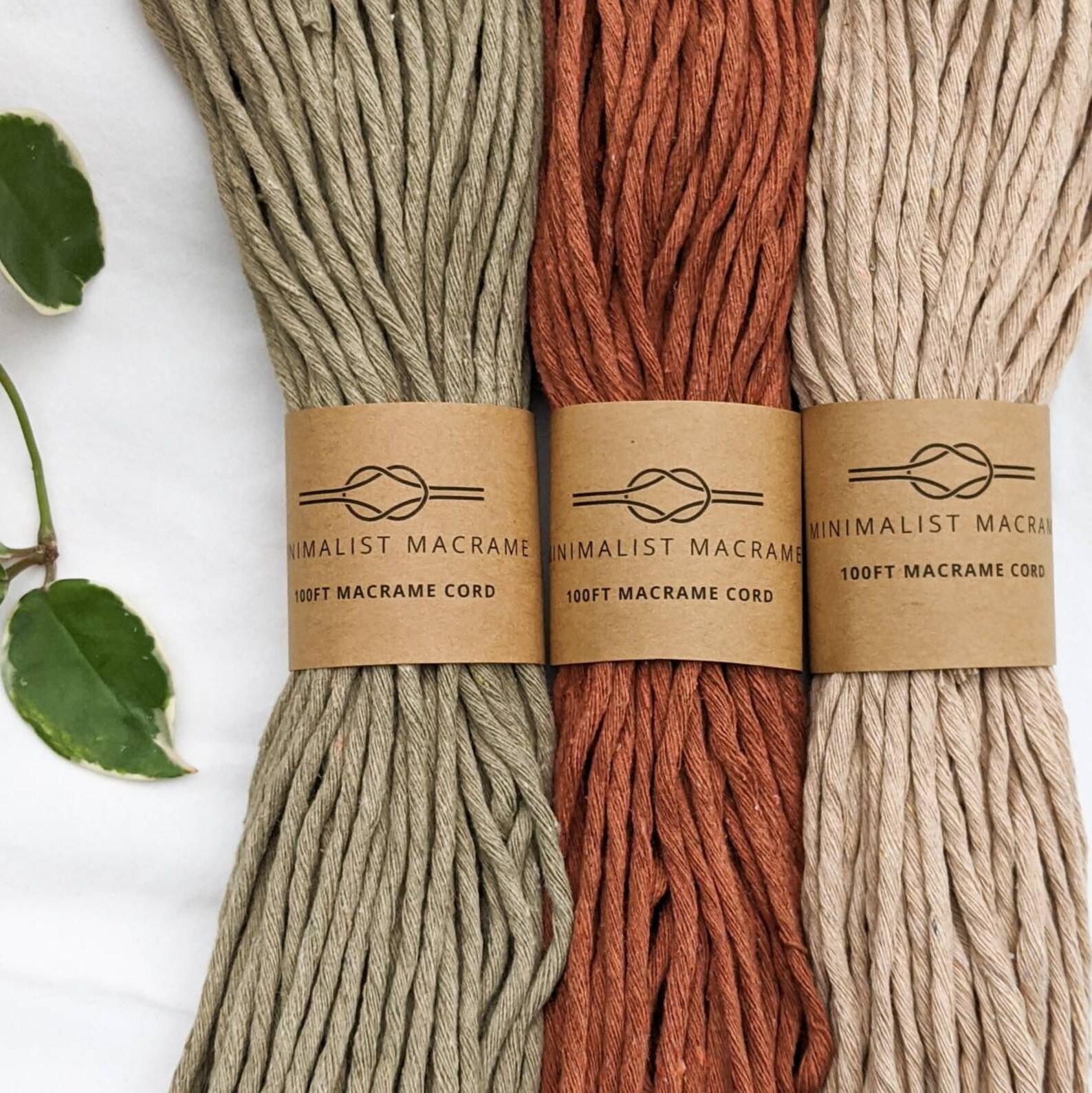 Set of 3 Colors Macrame Cord 3mm Single Strand 100% | Etsy