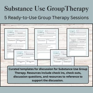 Substance Use Group Therapy (Set B)- Ready-to-use group session guides