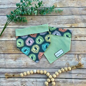 Bunny Patrol Dog Bandana//Polka Dot Dog Bandana//Reversible Dog Bandana//Funny Dog Bandana//Dog Bandana