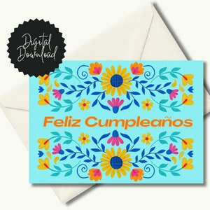 Feliz Cumpleaños | SPANISH Happy Birthday card | Mexican birthday | Printable