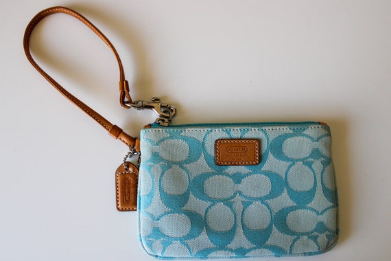 light blue coach wallet