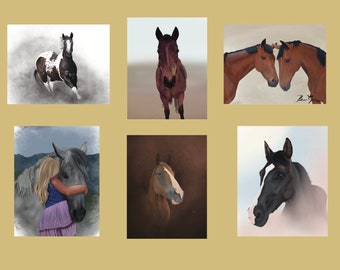 Assorted 10 pack Horse Greeting Cards- Equine Realism Series