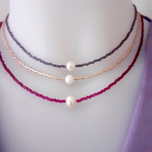 MIYU choker necklace/Japanese Miyuki pearls/Freshwater cultured pearl/Fine/Delicate/Bride/Mom gift/Friendship/Love/Unique model!!!