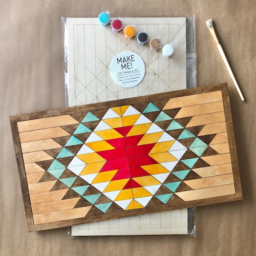 DIY Kit DIY Wooden Mosaic Craft Kit Barn Quilt Paint Kit Etsy