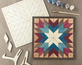 DIY Kit-DIY Wooden Mosaic Craft Sign Kit. Make your own mosaic and choose your own colors!