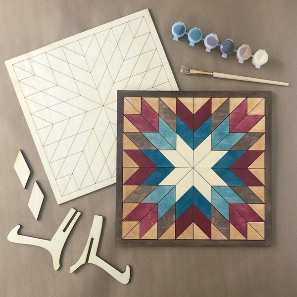 DIY Kit-DIY Wooden Mosaic Craft Sign Kit. Make your own mosaic and choose your own colors!