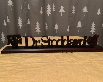 Customizes Wooden name for desk plate, Custom Name Plates, desk name plate, wooden name tag, wood desk name, office decor