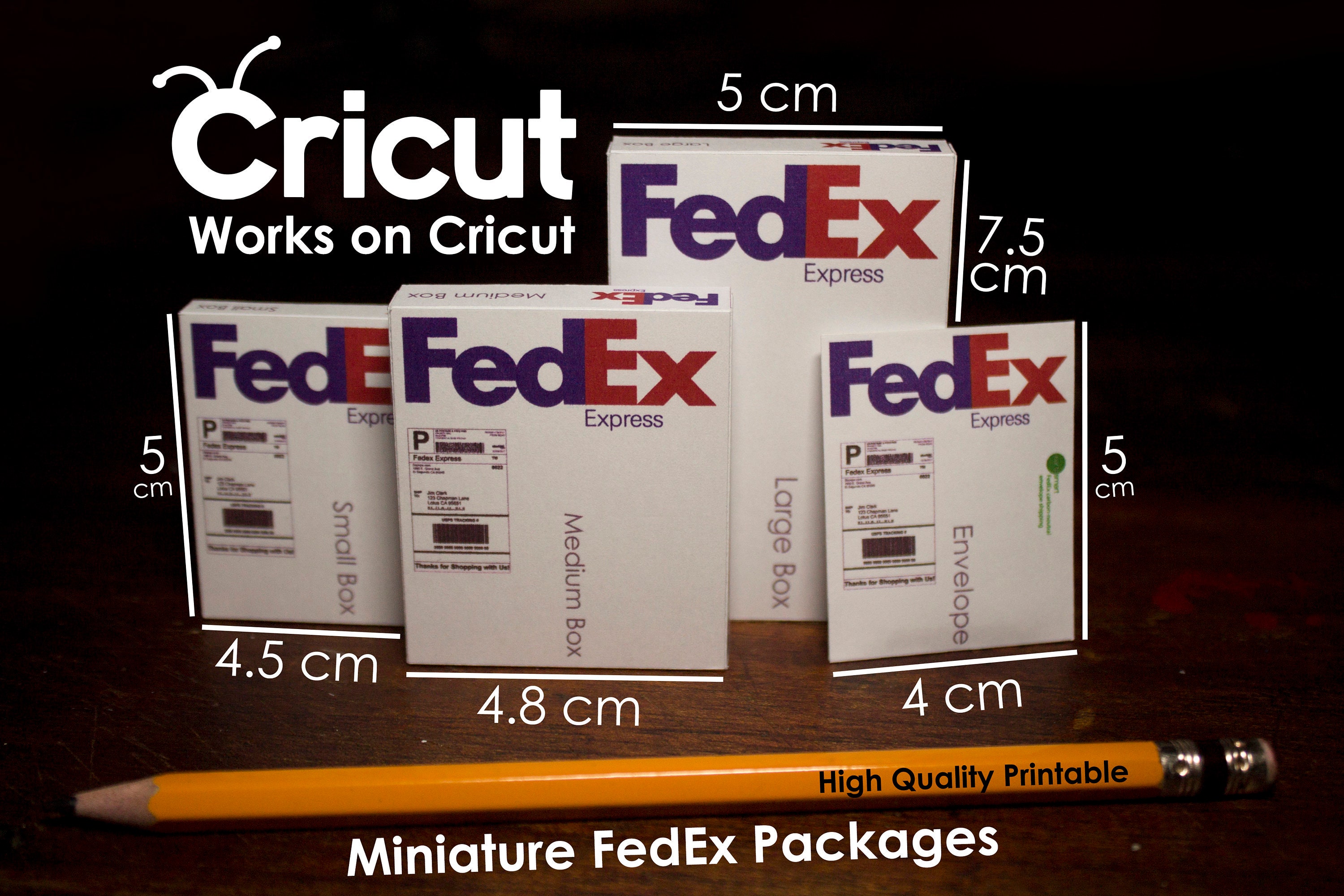 Printable Miniature FedEx Express Packages Paper Template 16 Etsy