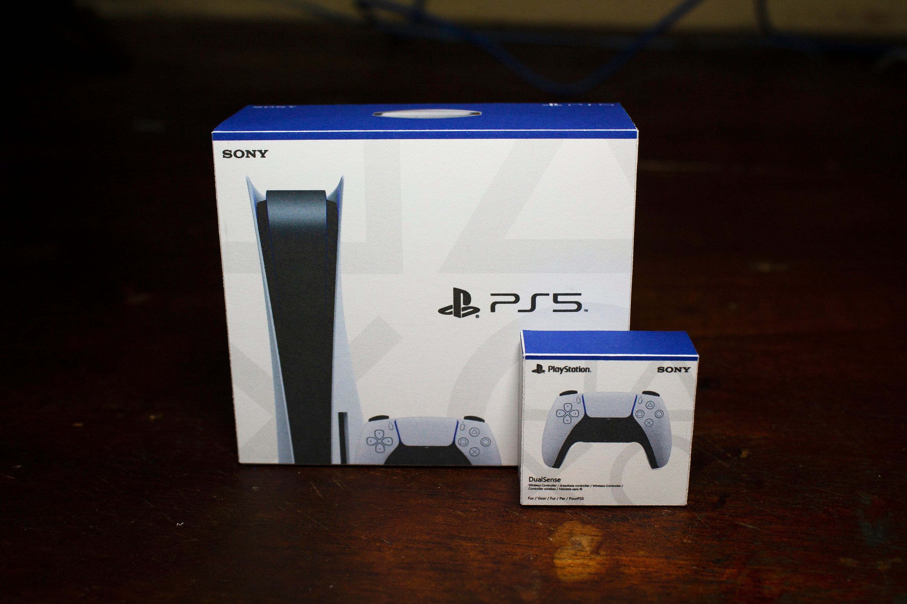 PS5 MINIATURE Console 4 Games And/or Controller With BOX. Handmade Art. 