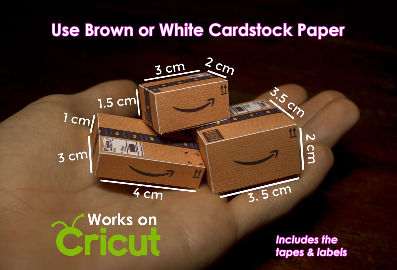 Instant Download Mini Amazon Box Paper Template 1:6 Scale | Etsy