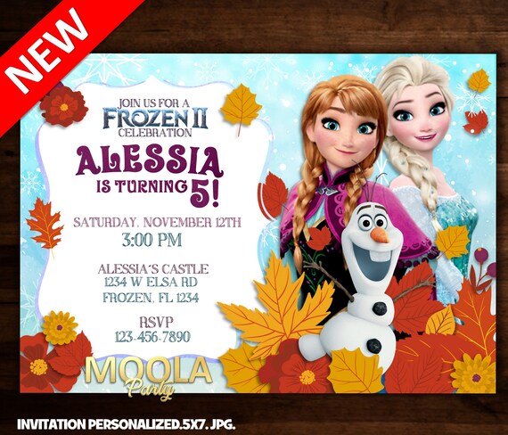Frozen 2 Invitation Frozen 2 Birthday Invitationsfrozen 2 Etsy