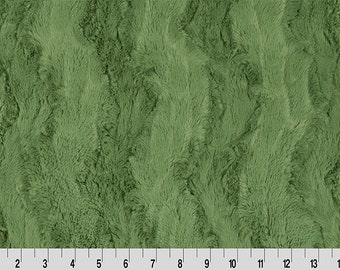 Basil Olive Green Glacier Luxe Cuddle Minky Fabric Shannon Fabrics 15mm ...