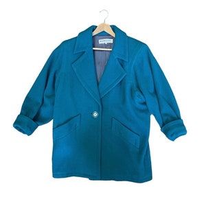 Yves Saint Laurent Turquoise Wool Coat