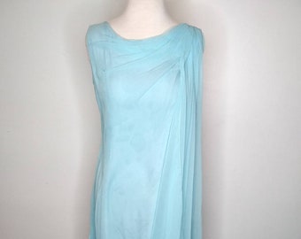 1950s Light Blue Scarf Stitched Gown