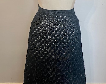 1950s crochet raffia skirt