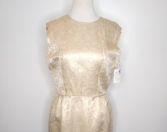 1950-60s Carol Craig Gold Floral Dress