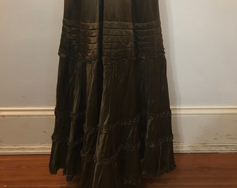 1910-20s metallic brown long skirt