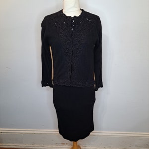 1950s Black Augora Wool 2 Piece Set
