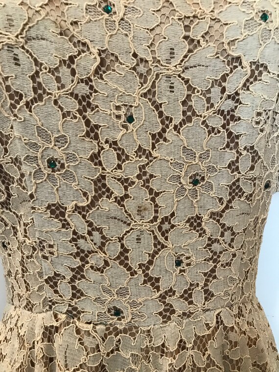 1940-50s cream lace dress - image 6