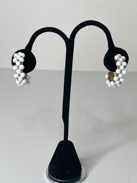 Miriam Haskell Beaded Hoop Earrings - image 2