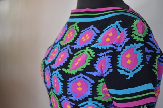 Black Abstract Patterned 1960s Pauline Tregere Si… - image 6