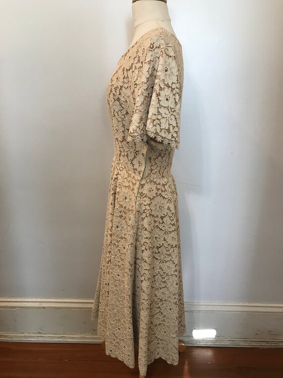 1940-50s cream lace dress - image 2