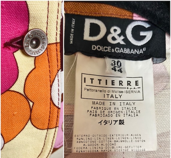 1990s Vintage D&G Dolce and Gabbana Pink , Yellow, Orange