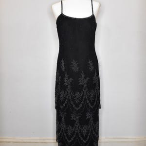 Vintage Frank Usher Beaded Gown with Scallop Hem Detail