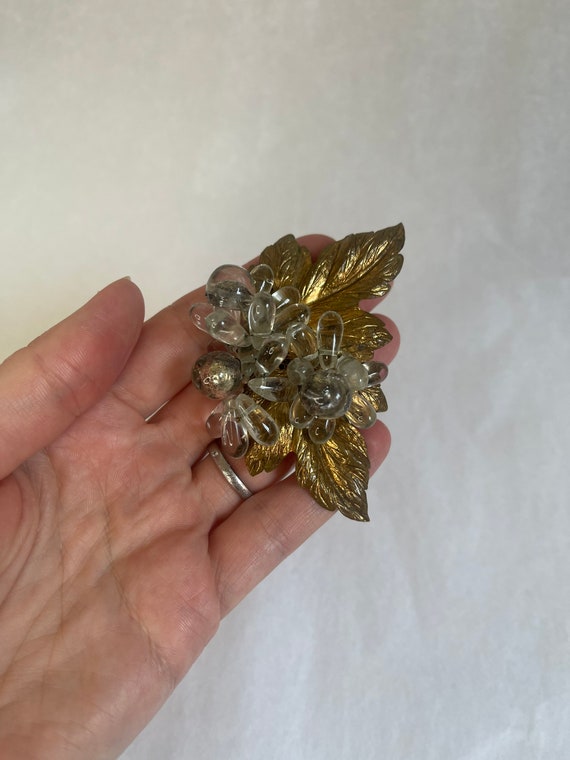 French Vintage Glass Brooch - image 2